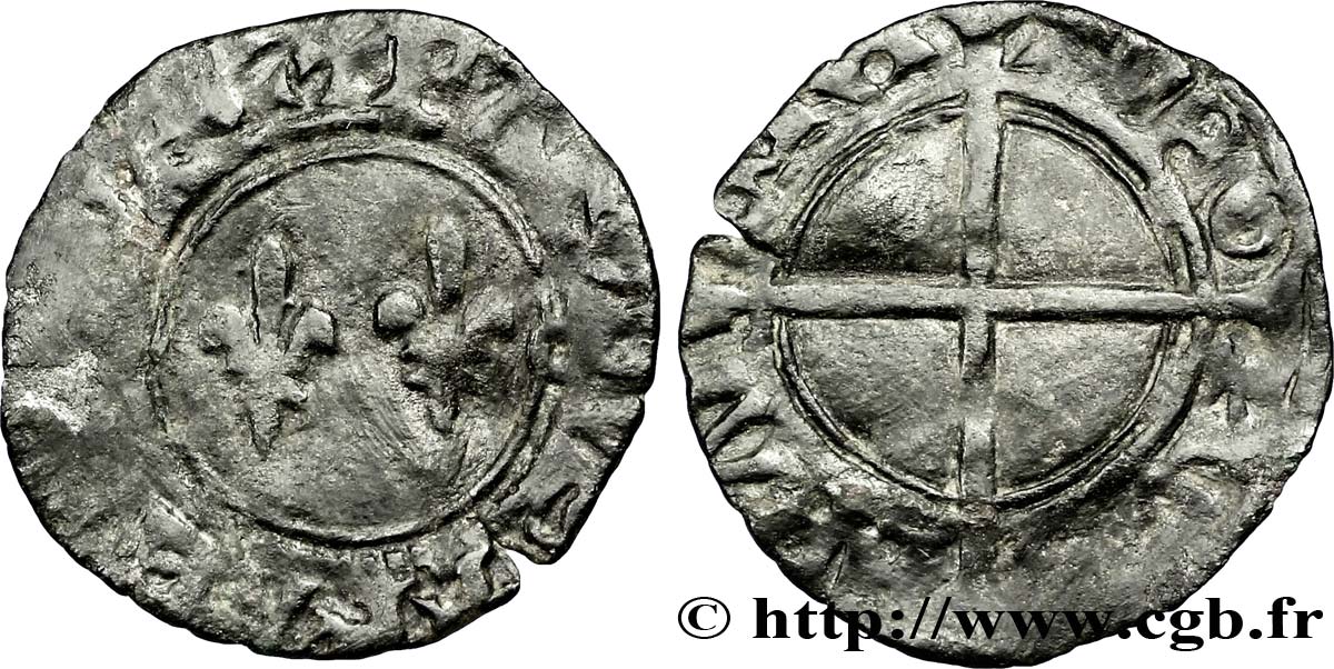 CHARLES VII LE VICTORIEUX Denier tournois n.d. Toulouse TB