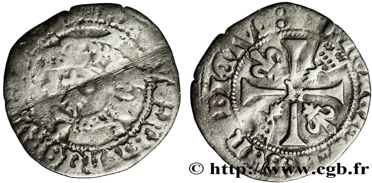 CHARLES VIII Liard au dauphin de Bretagne n.d. Rennes TB