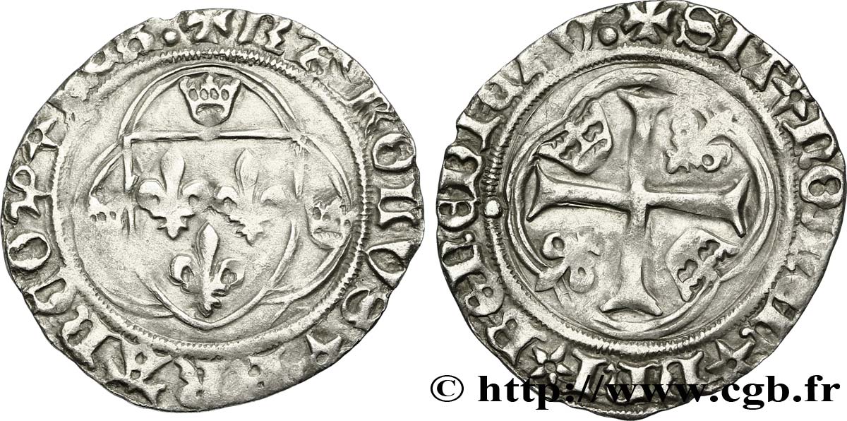 CHARLES VIII Blanc à la couronne n.d. Rouen TTB