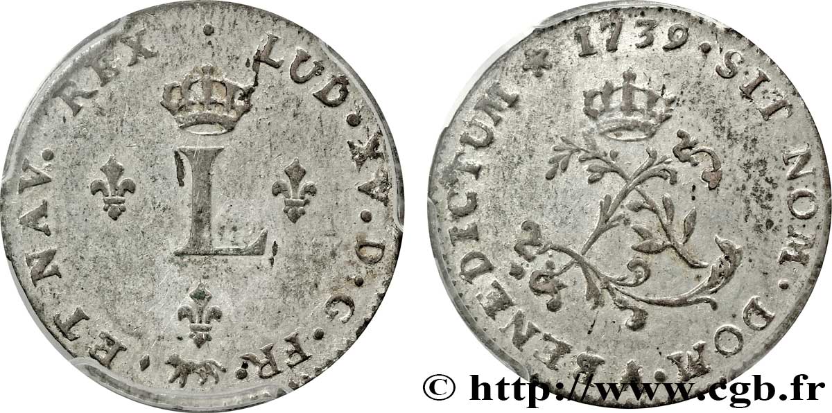 LOUIS XV DIT LE BIEN AIMÉ Double sol de billon 1739 Paris SUP