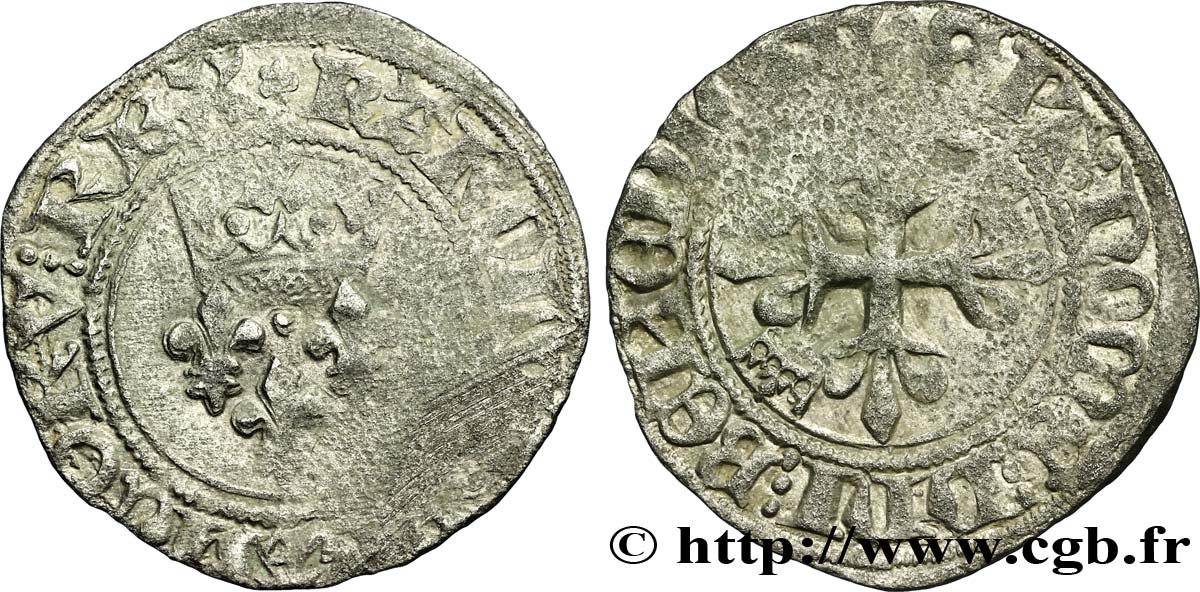 CHARLES VI LE FOU OU LE BIEN AIMÉ Gros dit &nbsp;florette&nbsp; n.d. Châlons-en-Champagne B+/TB