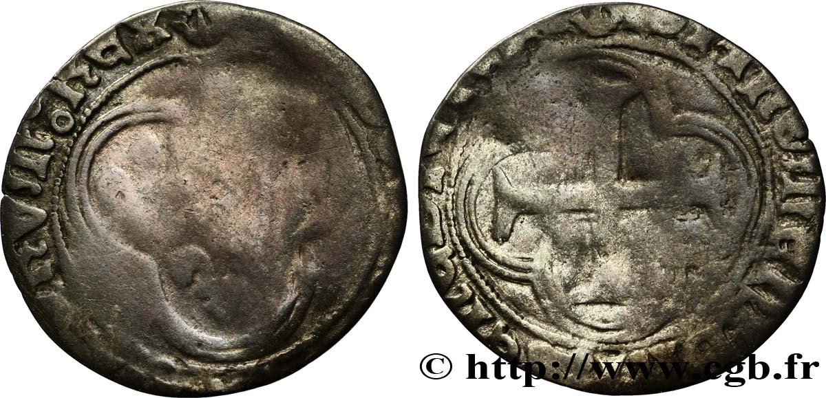 LOUIS XI LE PRUDENT Blanc à la couronne n.d. Bordeaux B/TB