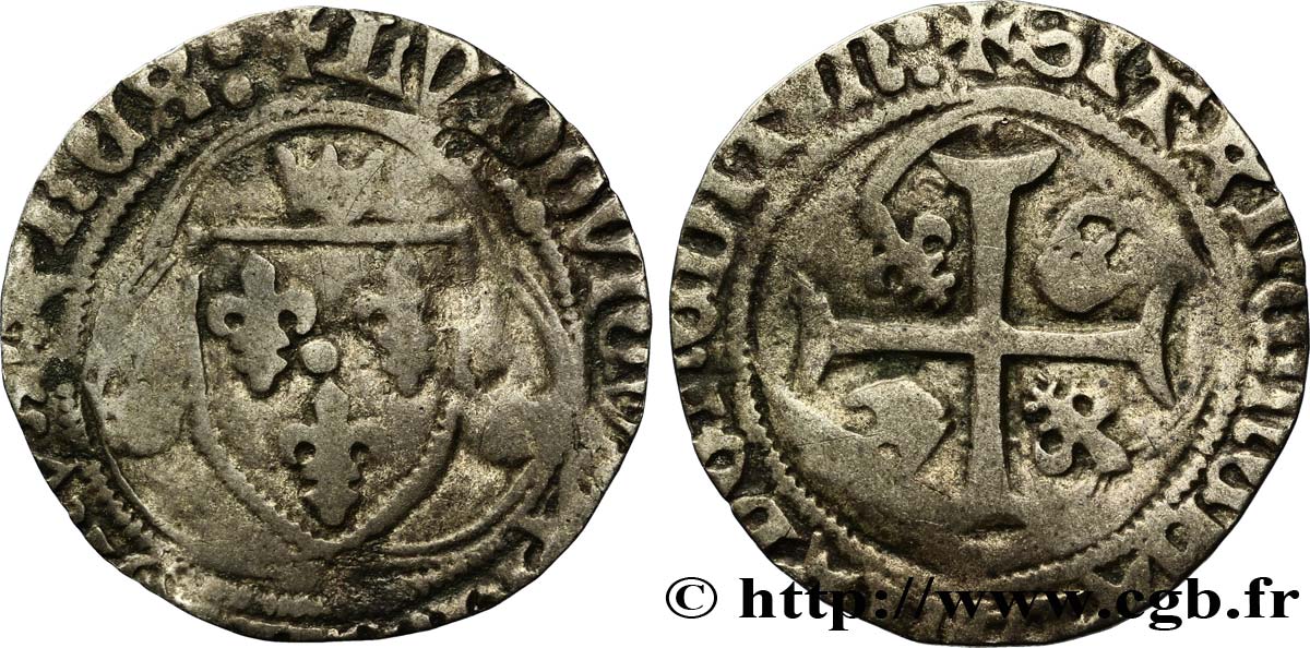 LOUIS XI LE PRUDENT Blanc à la couronne n.d. Montpellier TB