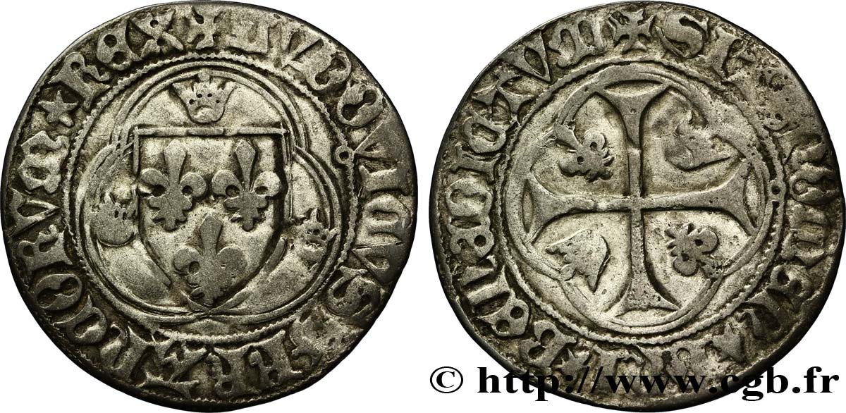 LOUIS XI LE PRUDENT Blanc à la couronne n.d. Toulouse TTB