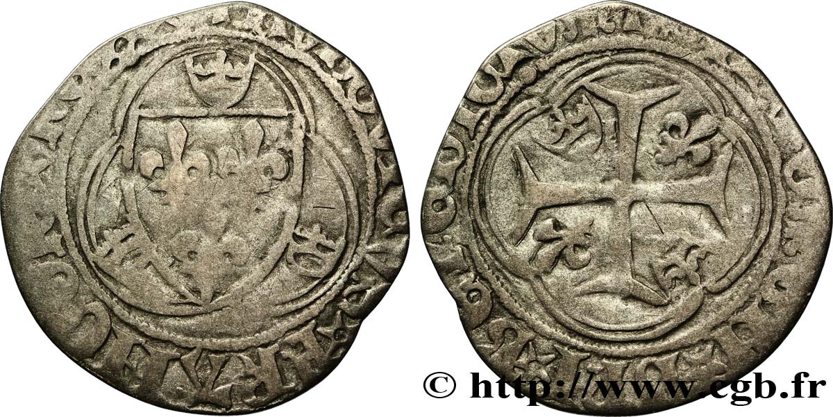 LOUIS XI LE PRUDENT Blanc à la couronne n.d. Saint-Lô TB