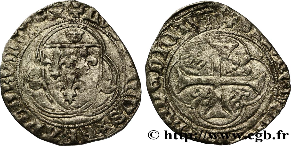 LOUIS XI LE PRUDENT Blanc à la couronne n.d. Atelier indéterminé TB