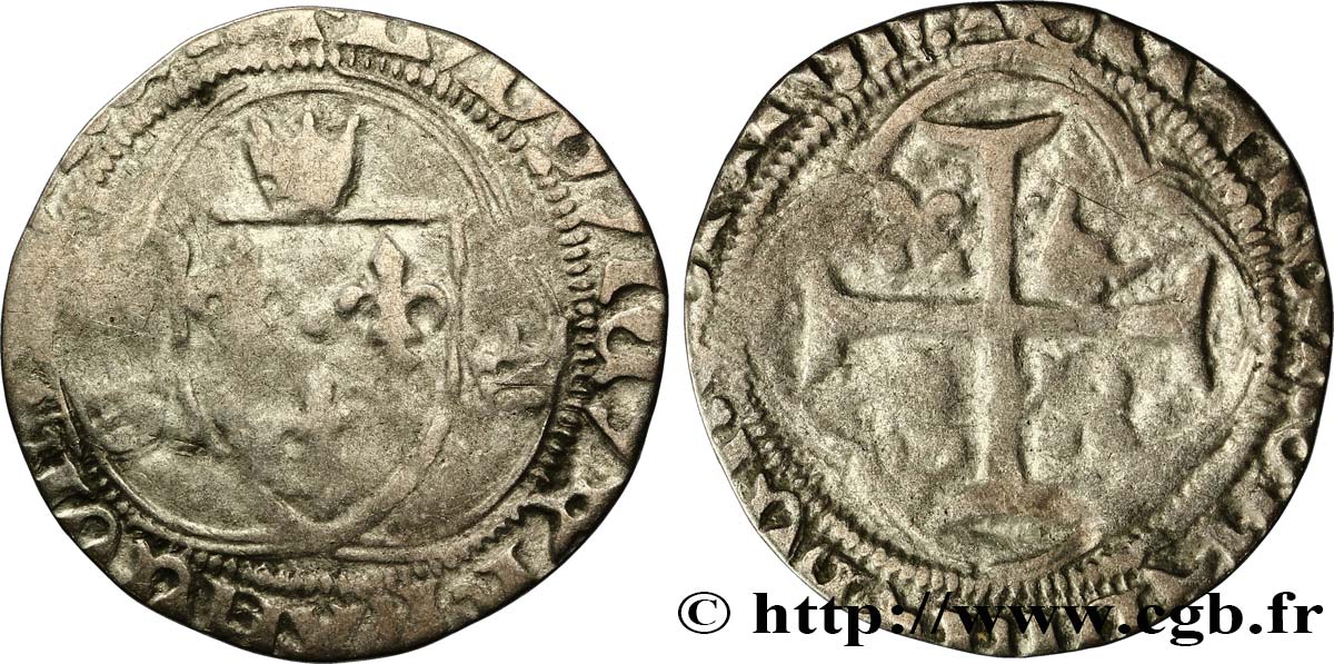 LOUIS XI LE PRUDENT Blanc à la couronne n.d. Atelier indéterminé TB