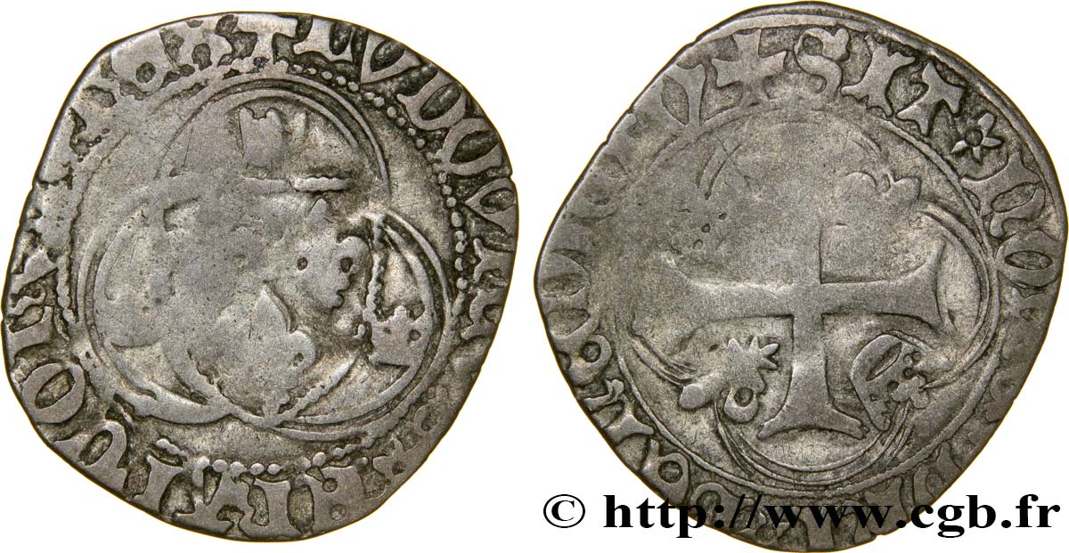 LOUIS XI LE PRUDENT Blanc à la couronne n.d. Atelier indéterminé TB