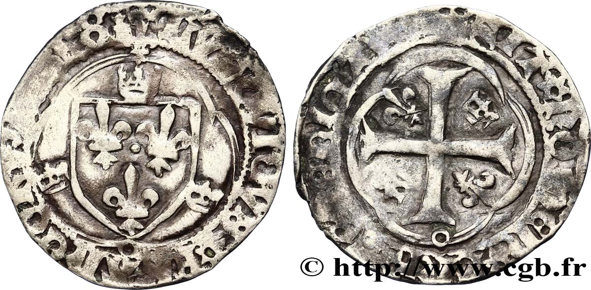 LOUIS XII LE PÈRE DU PEUPLE Douzain ou grand blanc à la couronne n.d. Dijon TB