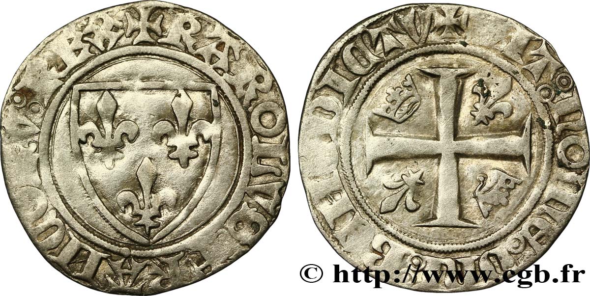 CHARLES VI LE FOU OU LE BIEN AIMÉ Blanc dit &nbsp;guénar&nbsp; n.d. Limoges TTB