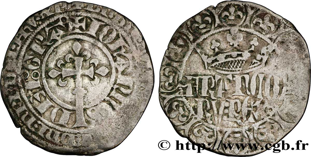 JEAN II LE BON Gros à la couronne n.d. s.l. TB