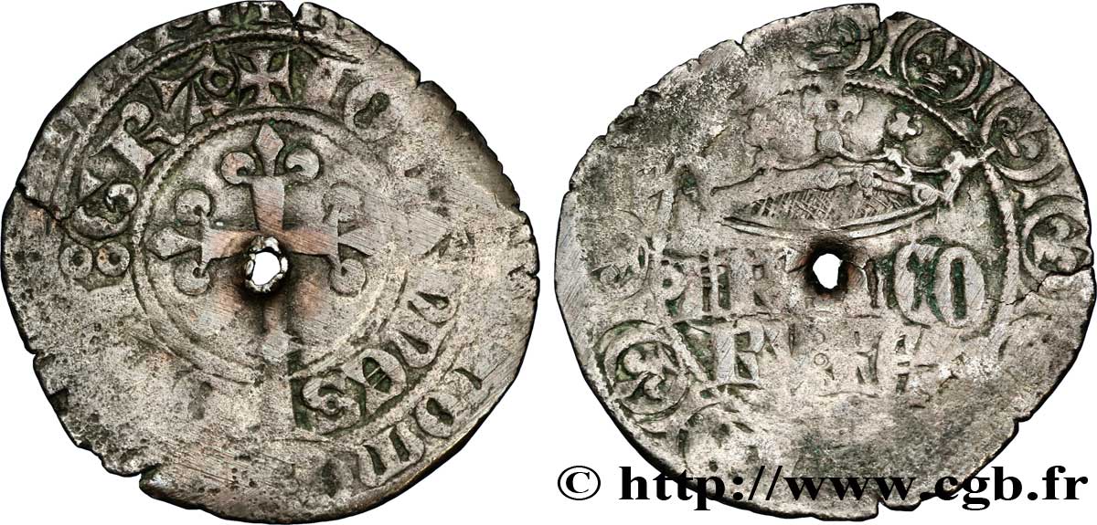 JEAN II LE BON Gros à la couronne n.d. s.l. B+