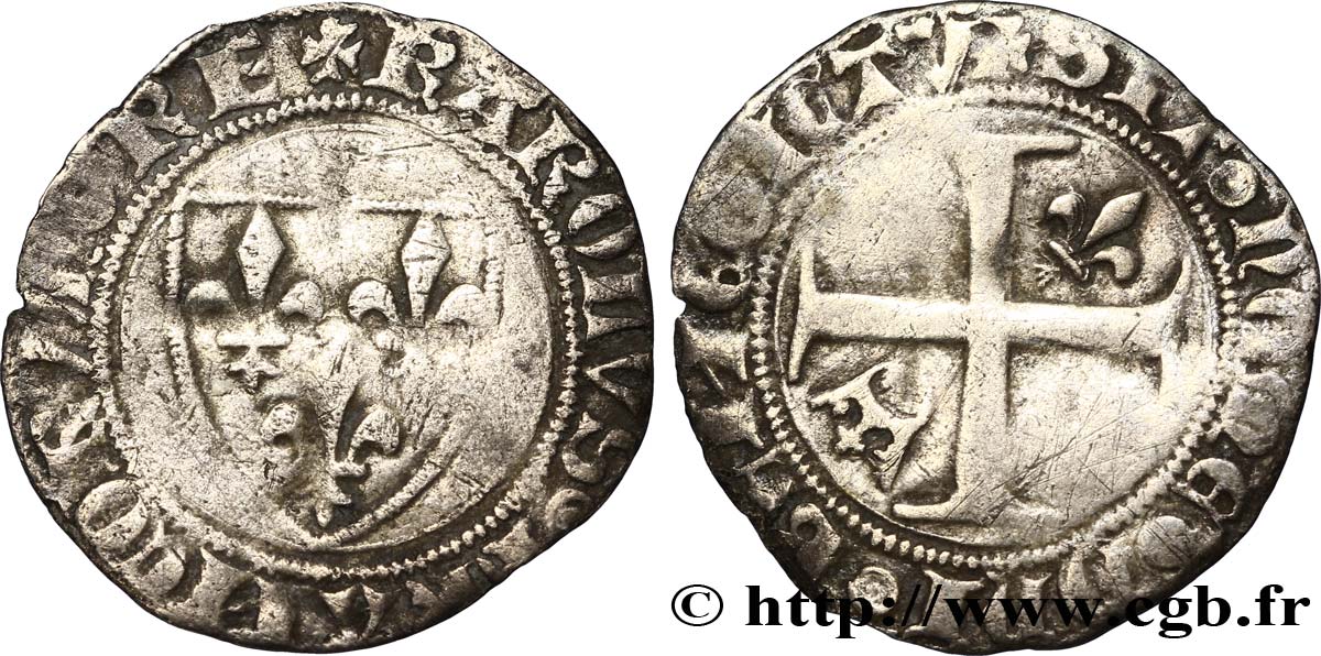 CHARLES VI LE FOU OU LE BIEN AIMÉ Demi-guénar n.d. s.l. TB+