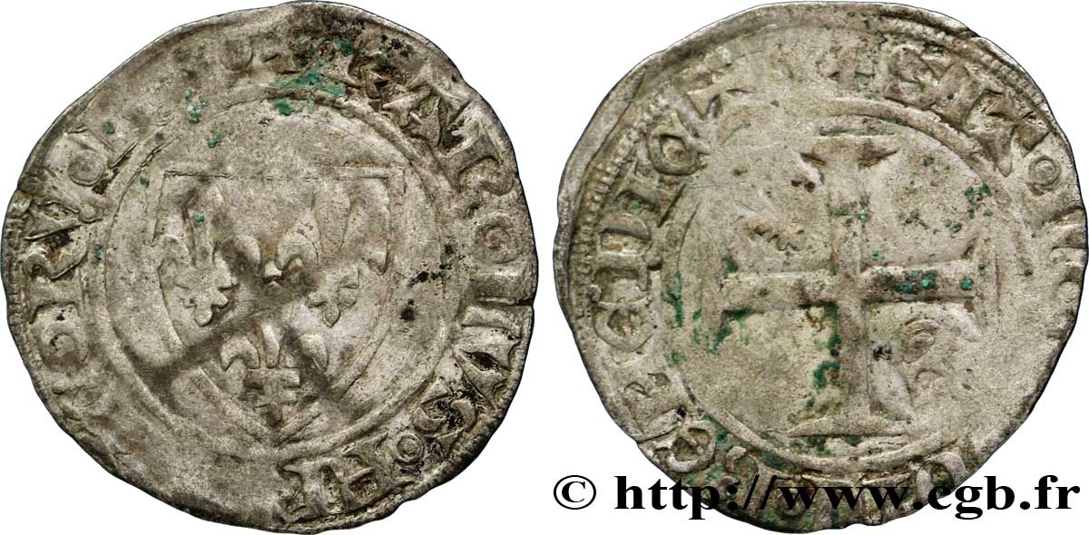 CHARLES VI LE FOU OU LE BIEN AIMÉ Demi-guénar n.d. Rouen TB