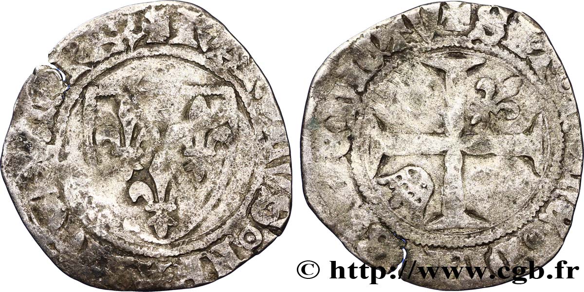 CHARLES VI LE FOU OU LE BIEN AIMÉ Demi-guénar n.d. Atelier indéterminé B+