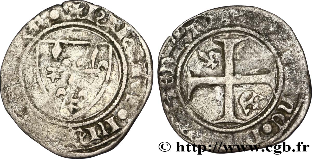 CHARLES VI LE FOU OU LE BIEN AIMÉ Demi-guénar n.d. Atelier indéterminé TB