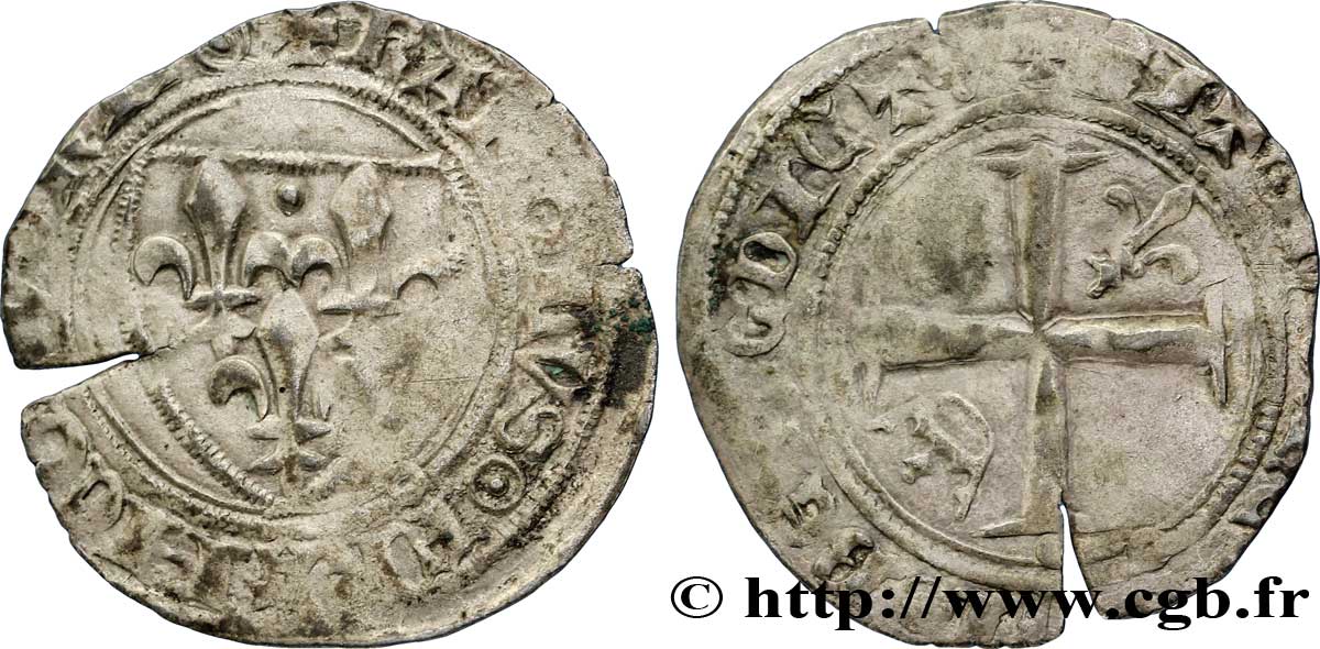 CHARLES VI LE FOU OU LE BIEN AIMÉ Demi-guénar n.d. Poitiers TB