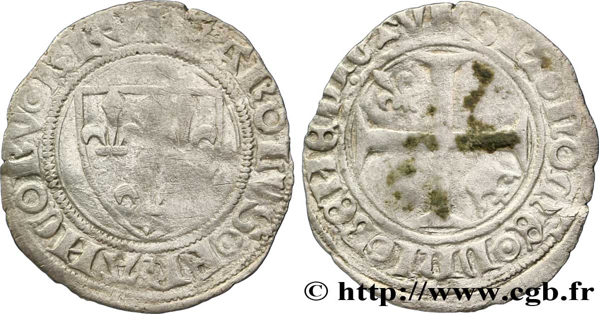 CHARLES VI LE FOU OU LE BIEN AIMÉ Demi-guénar n.d. Tournai TB+
