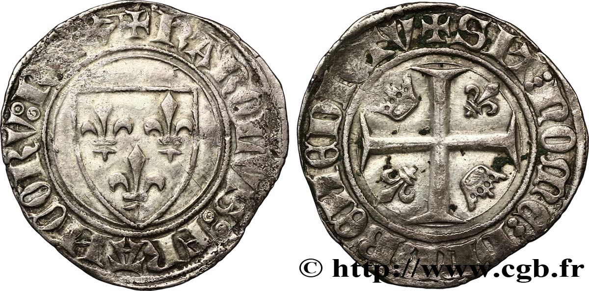 CHARLES VI LE FOU OU LE BIEN AIMÉ Blanc dit &nbsp;guénar&nbsp; n.d. Tournai TTB