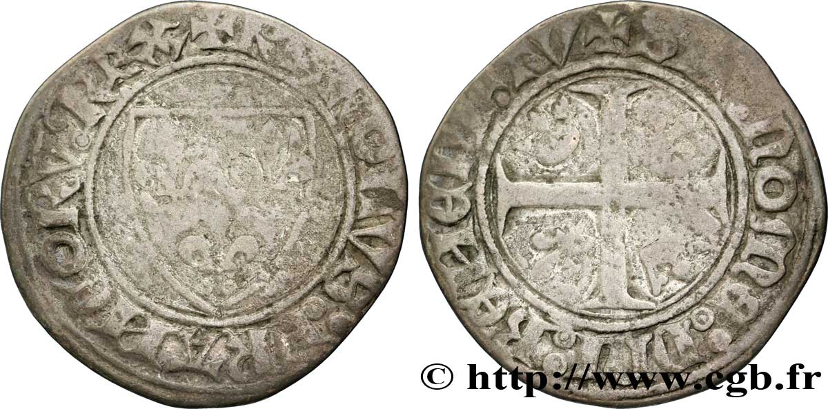 CHARLES VI LE FOU OU LE BIEN AIMÉ Blanc dit &nbsp;guénar&nbsp; n.d. Saint-Quentin TB