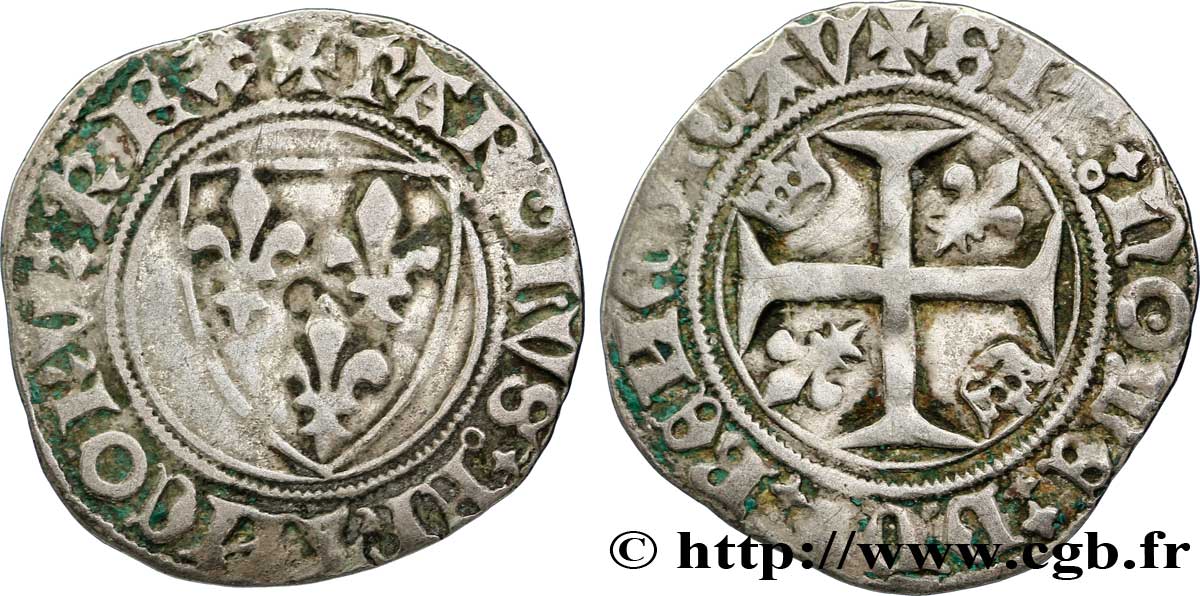 CHARLES VI LE FOU OU LE BIEN AIMÉ Blanc dit  guénar  n.d. Sainte-Menehould ou Châlons-en-Champagne TB