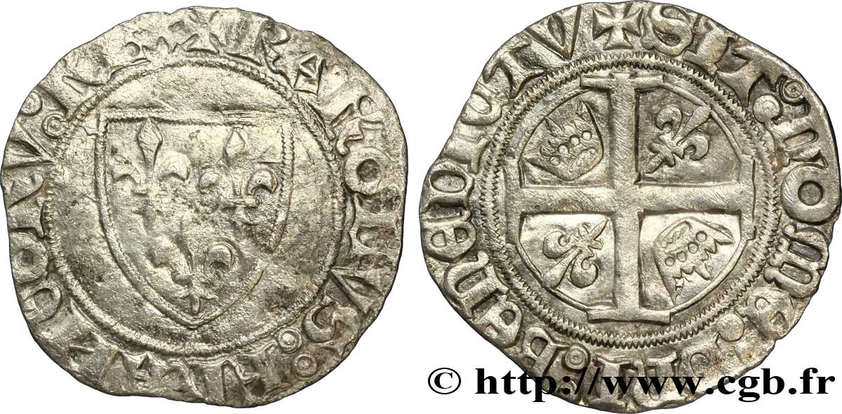 CHARLES VI LE FOU OU LE BIEN AIMÉ Blanc dit  guénar  n.d. Paris TB/TTB