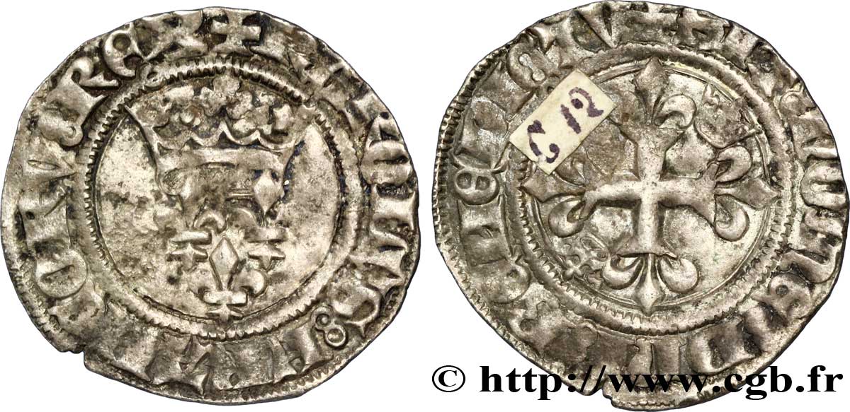CHARLES VI  THE MAD  OR  THE WELL-BELOVED  Gros dit  florette  n.d. Saint-Quentin BC/BC+
