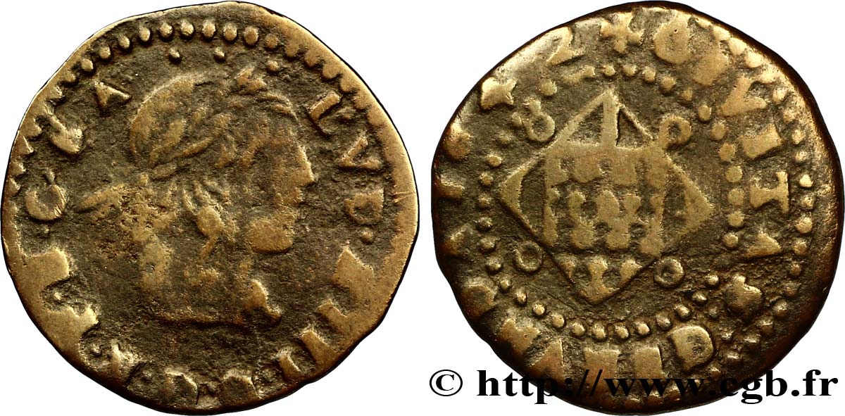 SPANIA - PRINCIPAUTY OF CATALONIA - LOUIS XIII Sizain, 2e type 1642 Gérone fSS