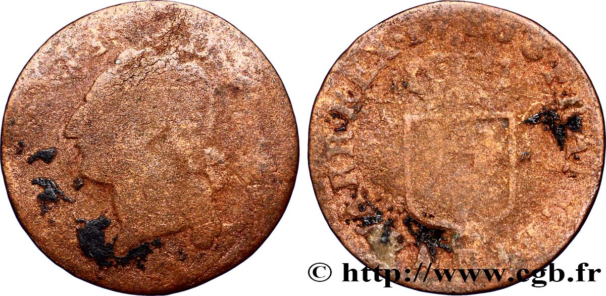 LOUIS XVI Liard dit “à l&nbsp;écu” 1788 Rouen AB