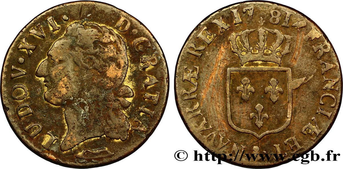 LOUIS XVI Demi-sol dit &nbsp;à l&nbsp;écu&nbsp; 1781 Aix-en-Provence TB