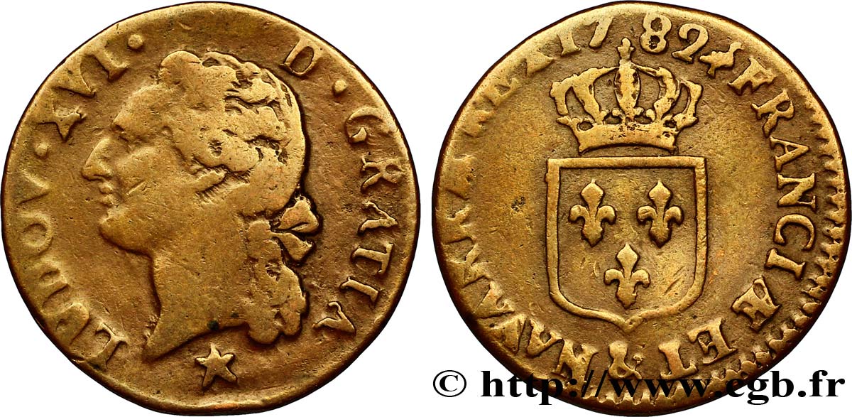 LOUIS XVI Demi-sol dit &nbsp;à l&nbsp;écu&nbsp; 1782 Aix-en-Provence TB