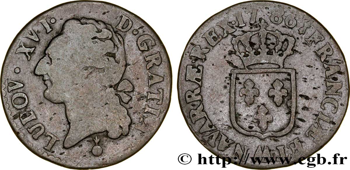 LOUIS XVI Demi-sol dit &nbsp;à l&nbsp;écu&nbsp; 1786 Metz TB