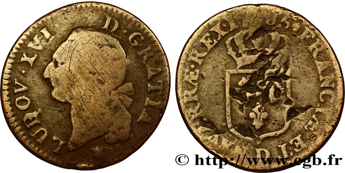 LOUIS XVI Sol dit &nbsp;à l&nbsp;écu&nbsp; 1785 Lyon B