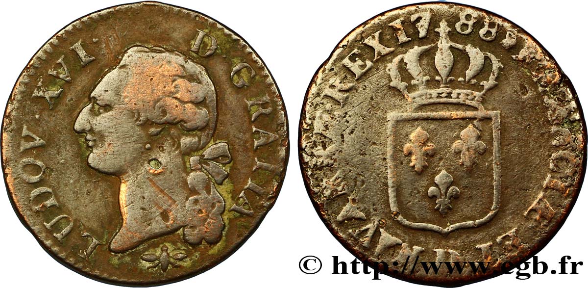 LOUIS XVI Sol dit  à l écu  1788 Lyon TB