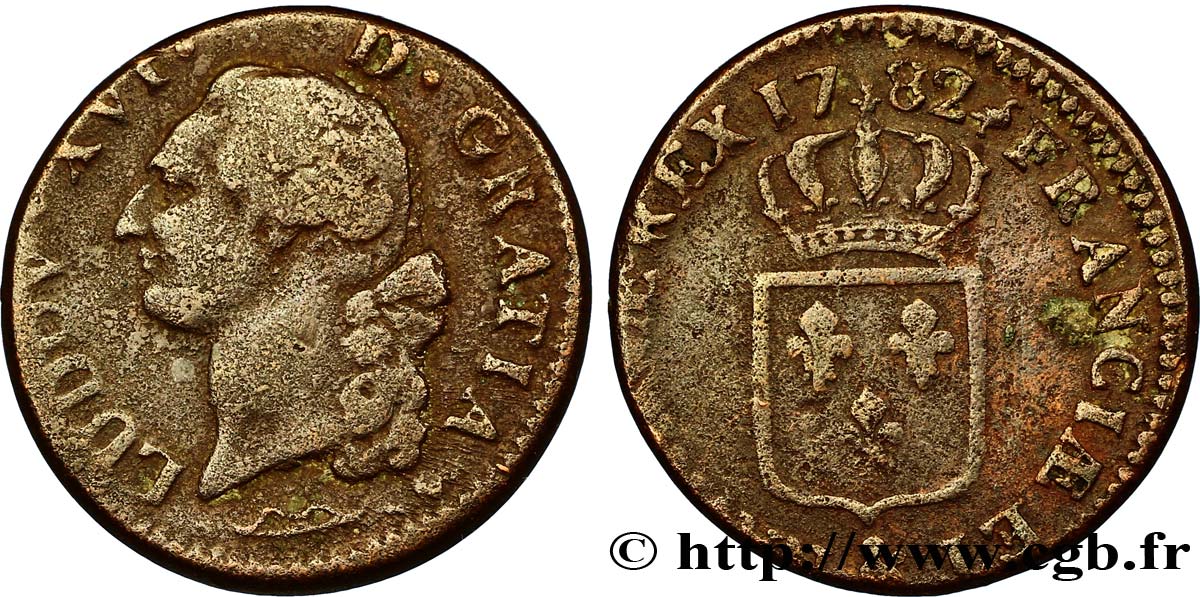 LOUIS XVI Sol dit  à l écu  1782 Aix-en-Provence VF