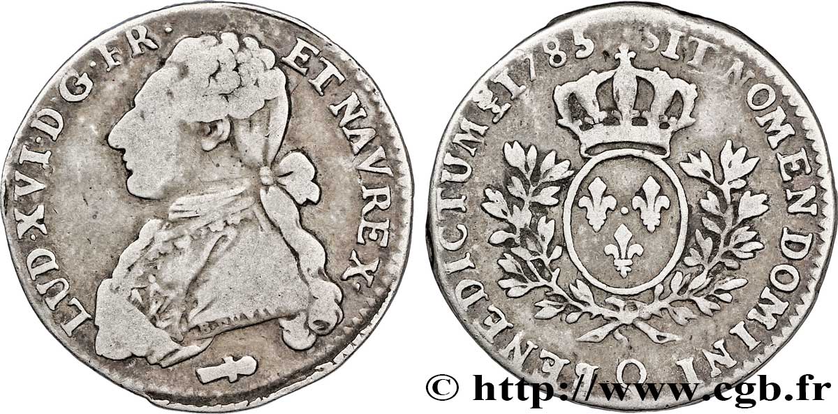 LOUIS XVI Cinquième d&nbsp;écu aux branches d&nbsp;olivier 1785 Perpignan TB