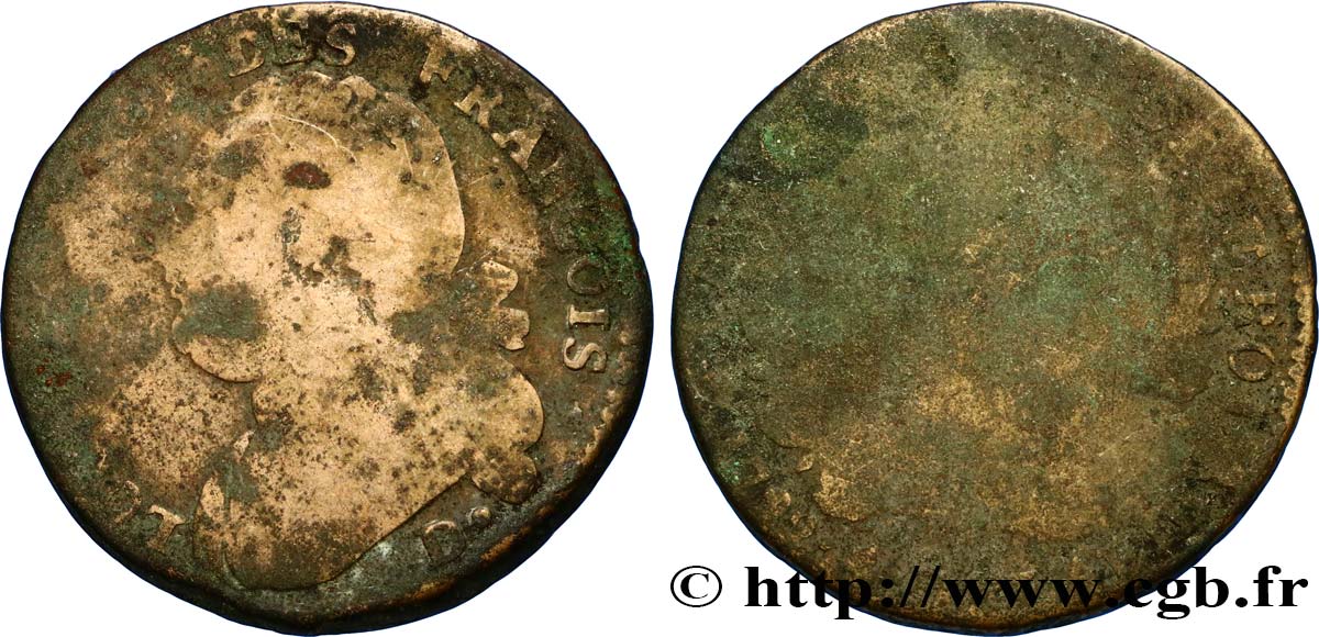 LOUIS XVI (MONARQUE CONSTITUTIONNEL)  12 deniers dit &nbsp;au faisceau&nbsp;, type FRANCOIS 1792 Dijon AB