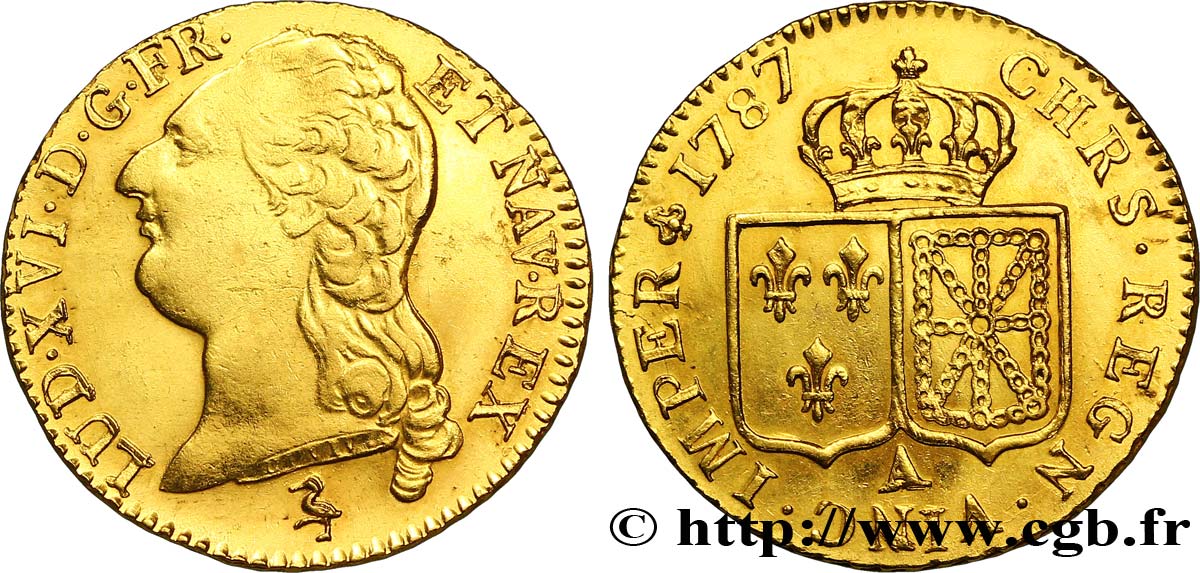 LOUIS XVI Louis d or aux écus accolés 1787 Paris SS/fVZ