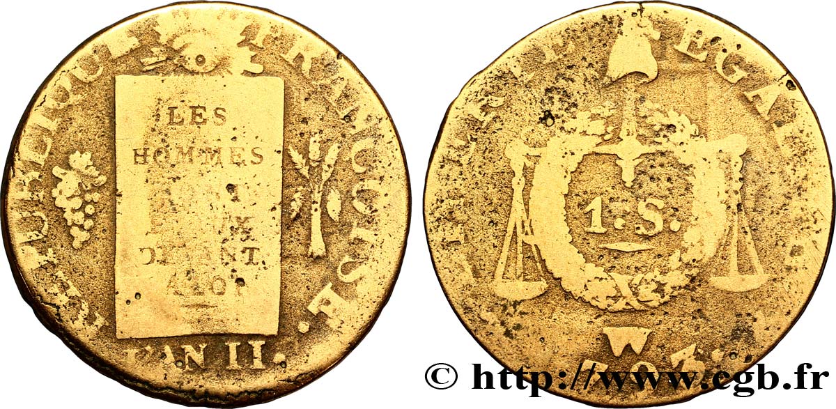 LA CONVENTION 1 sol dit &nbsp;à la table de loi&nbsp; 1793  Lille TB