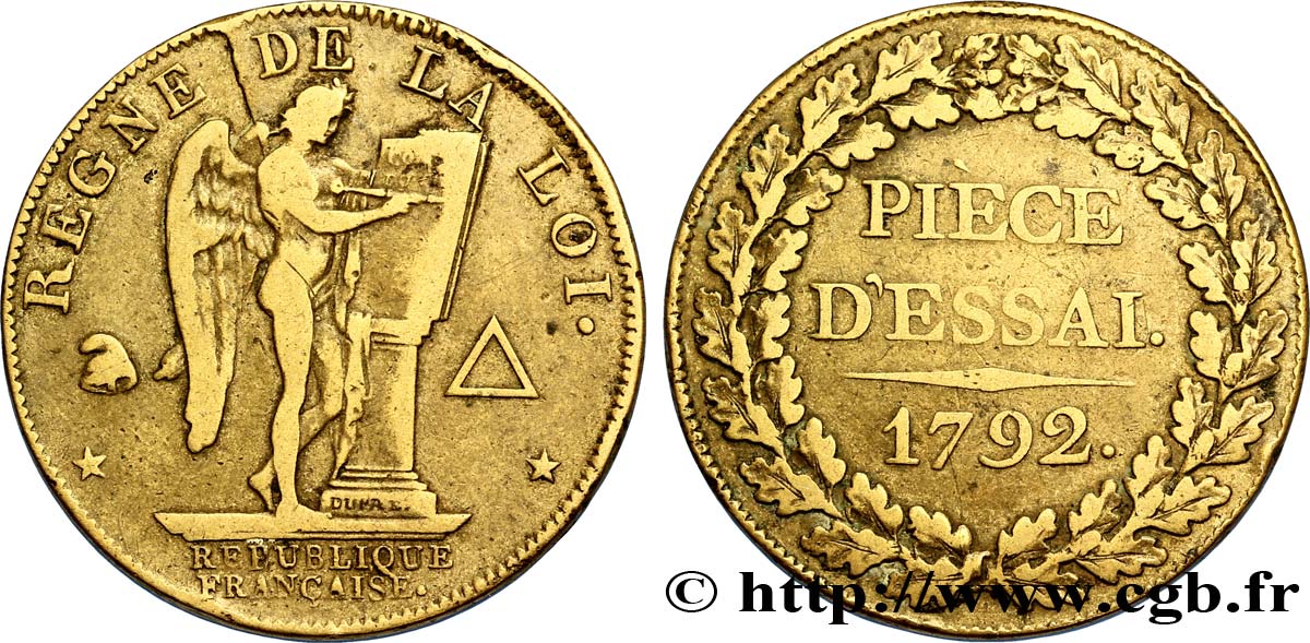 CONFIANCE (MONNAIES DE...) Essai pour le type conventionnel, module de 27 mm 1792 Paris TB