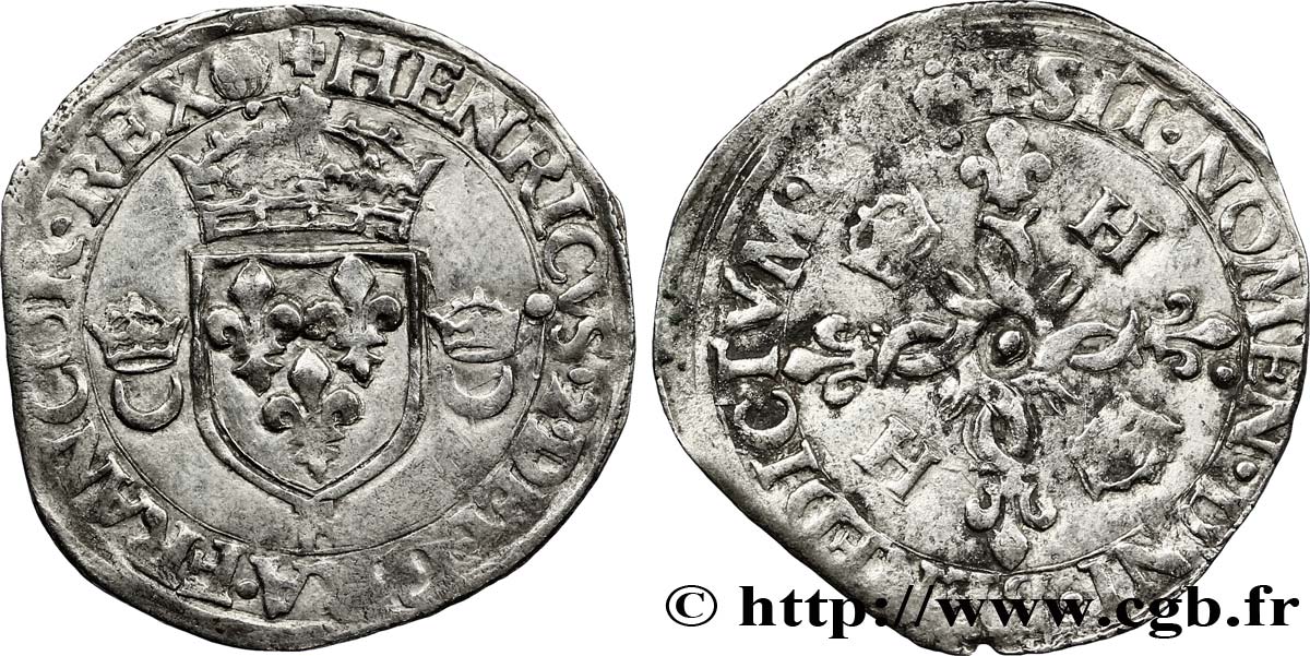 HENRY II Douzain aux croissants 1551 Angers q.BB