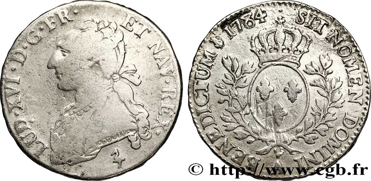 LOUIS XVI Demi-écu aux branches d&nbsp;olivier 1784 Paris B+/TB