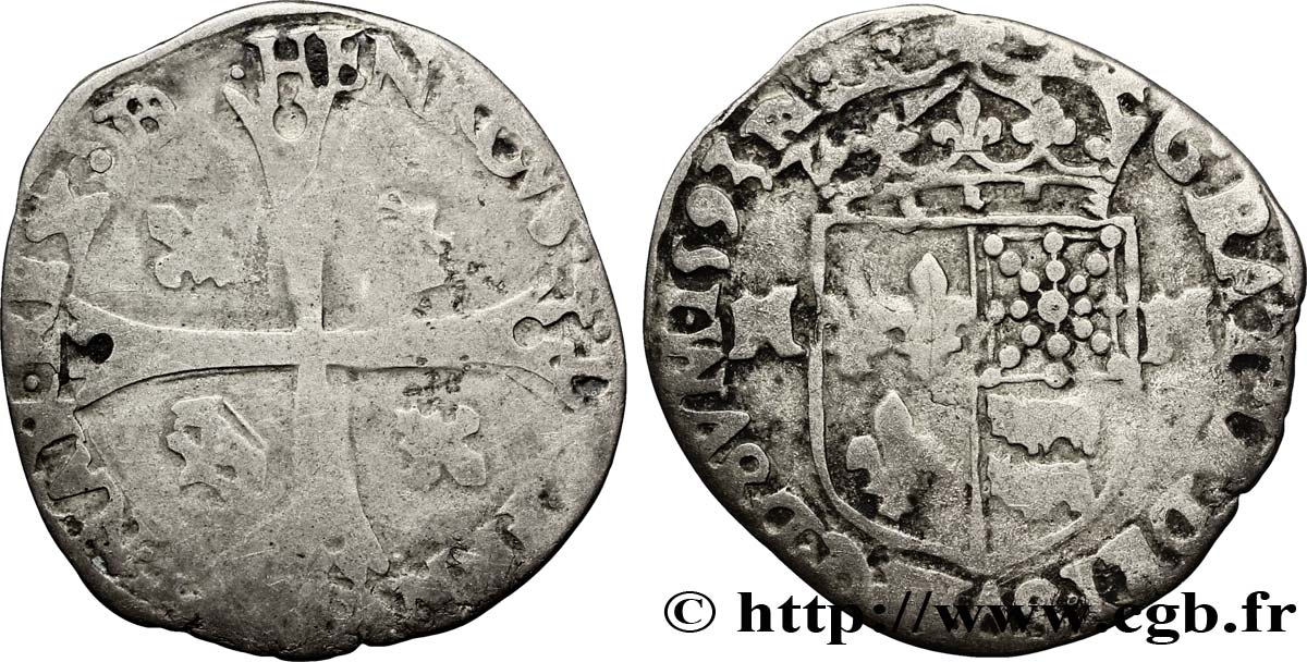 HENRY IV Douzain de Béarn, 1er type 1593 Morlaàs BC