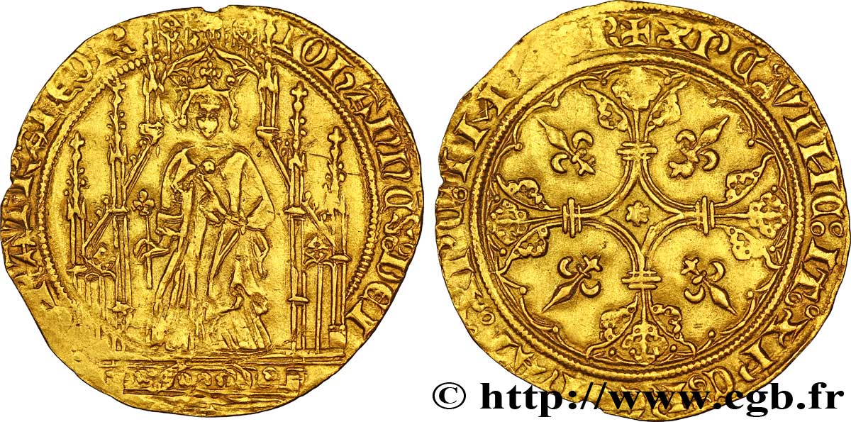JEAN II LE BON Royal d or n.d.  TB+/TTB