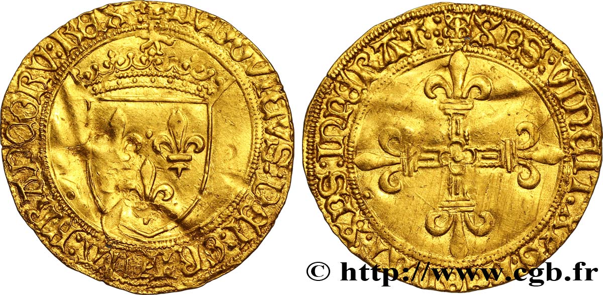 LOUIS XII LE PÈRE DU PEUPLE Écu d or au soleil n.d. Saint-André de Villeneuve-lès-Avignon TB+