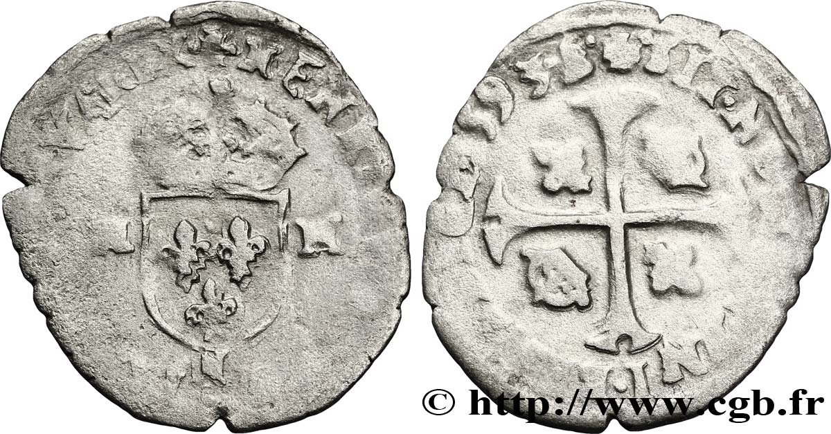 HENRI IV LE GRAND Douzain aux deux H, 2e type 1593 Montpellier B+