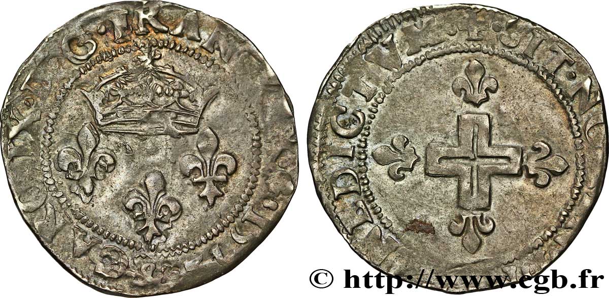 CHARLES IX Double sol parisis, 1er type 1572 Aix-en-Provence TB+