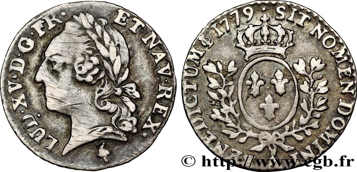 LOUIS XVI Vingtième d&nbsp;écu aux branches d&nbsp;olivier, buste lauré 1779 Paris TTB