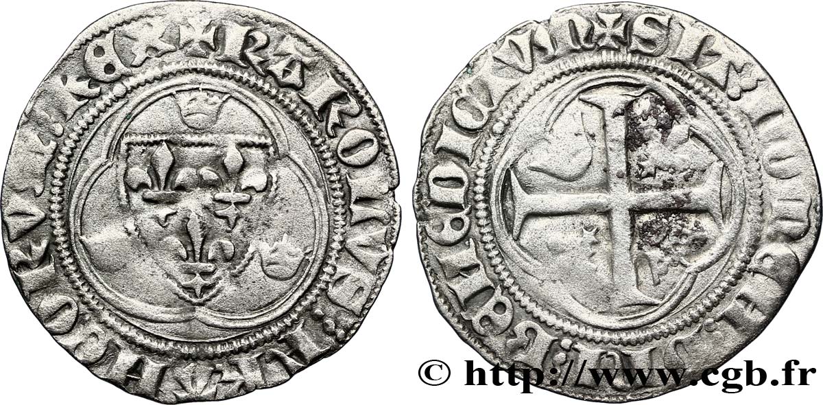CHARLES VII LE VICTORIEUX Blanc à la couronne n.d. Paris TB+