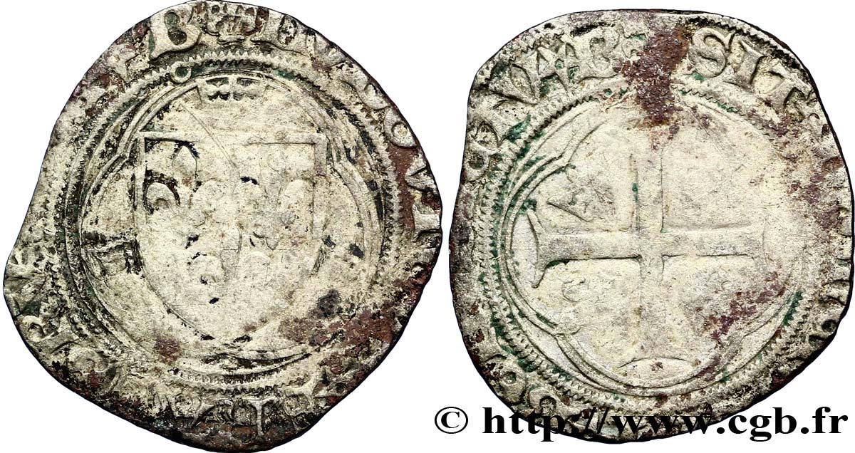 LOUIS XII LE PÈRE DU PEUPLE Douzain ou grand blanc à la couronne n.d. Bourges TB